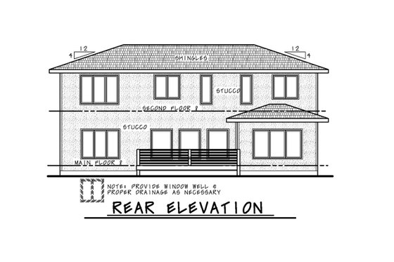 Exterior - Front Elevation 3 for Contemporary House Plan #20-2429 - 4 bed, 3.5 bath