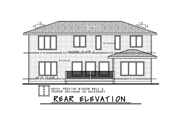 Architectural House Design - Exterior - Front Elevation 3 for Contemporary House Plan #20-2429 - 4 bed, 3.5 bath