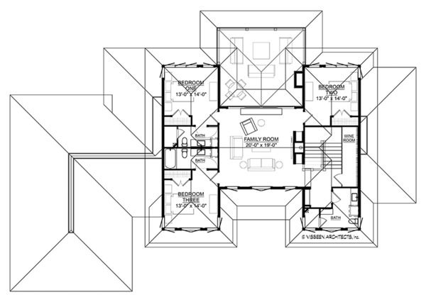Architectural House Design - Contemporary Floor Plan - Upper Floor Plan #928-291