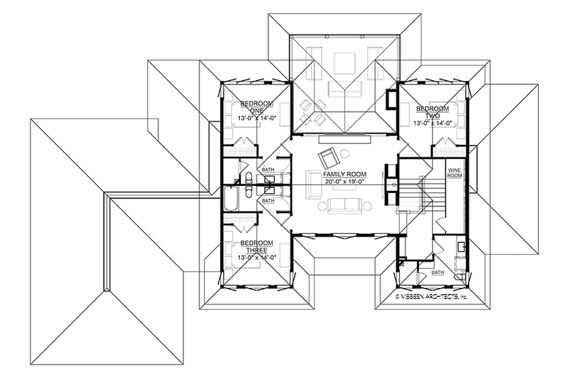Architectural House Design - Floor Plan - Upper Floor for Contemporary House Plan #928-291 - 4 bed, 5.5 bath