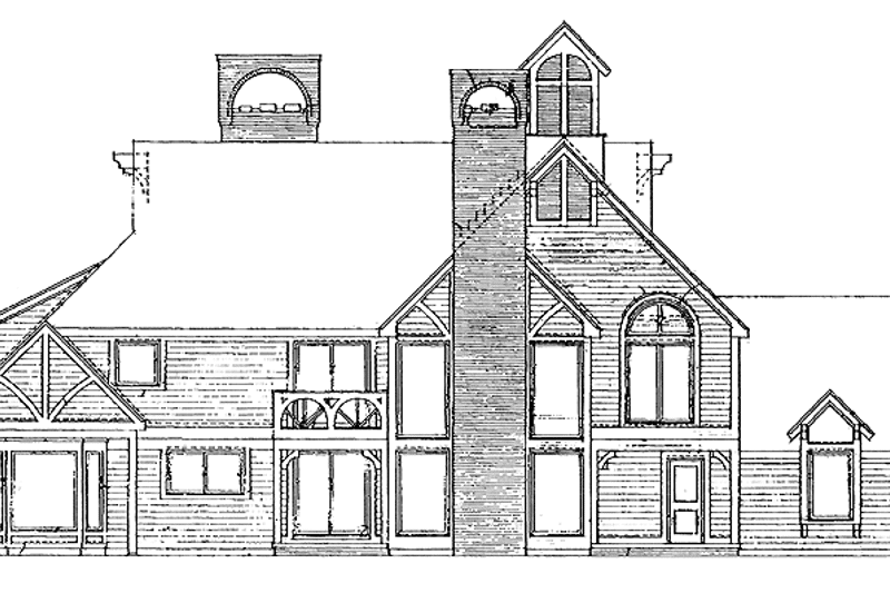 Home Plan - Exterior - Rear Elevation for Tudor House Plan #72-746 - 5 bed, 5 bath