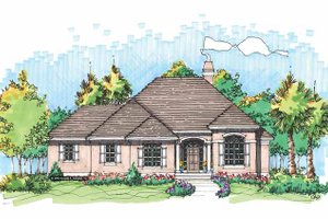 Mediterranean Exterior - Front Elevation Plan #929-591