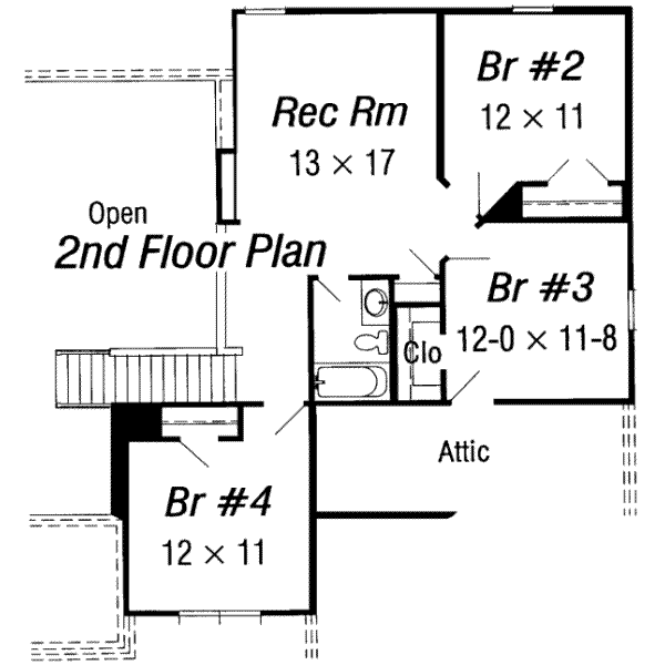 European Floor Plan - Upper Floor Plan #329-117