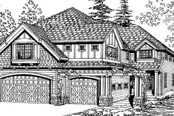 Exterior - Front Elevation 3 for Craftsman House Plan #132-260 - 4 bed, 2.5 bath