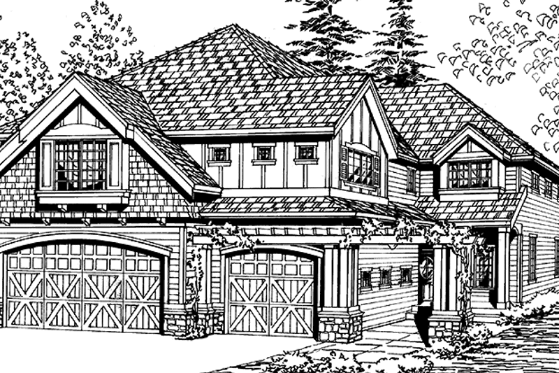 Home Plan - Exterior - Front Elevation 3 for Craftsman House Plan #132-260 - 4 bed, 2.5 bath