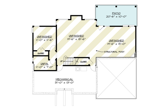 Floor Plan - Lower Floor for Traditional House Plan #119-453 - 5 bed, 4 bath