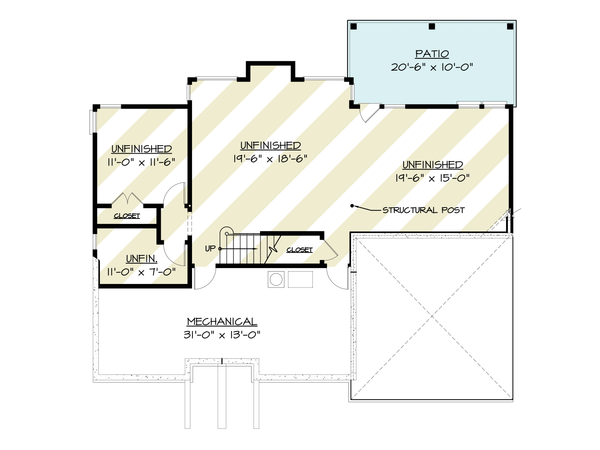 Traditional Floor Plan - Lower Floor Plan #119-453