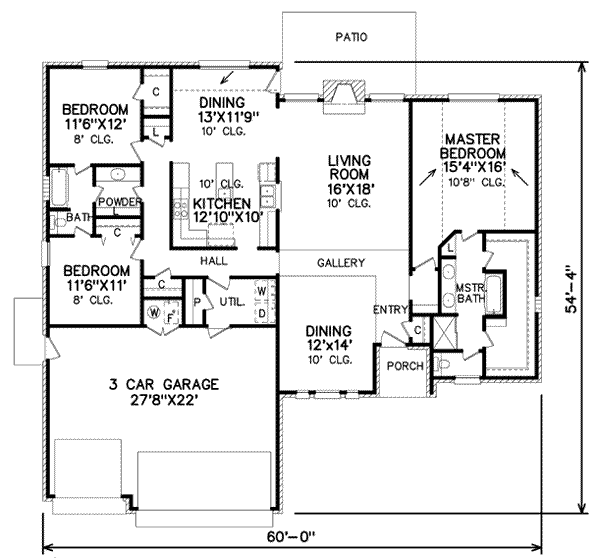 Traditional Floor Plan - Main Floor Plan #65-206