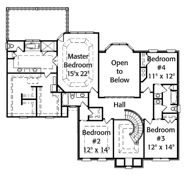 House Plan Design - Traditional Floor Plan - Upper Floor Plan #429-305