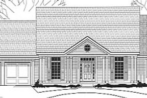 Southern Exterior - Front Elevation Plan #67-678