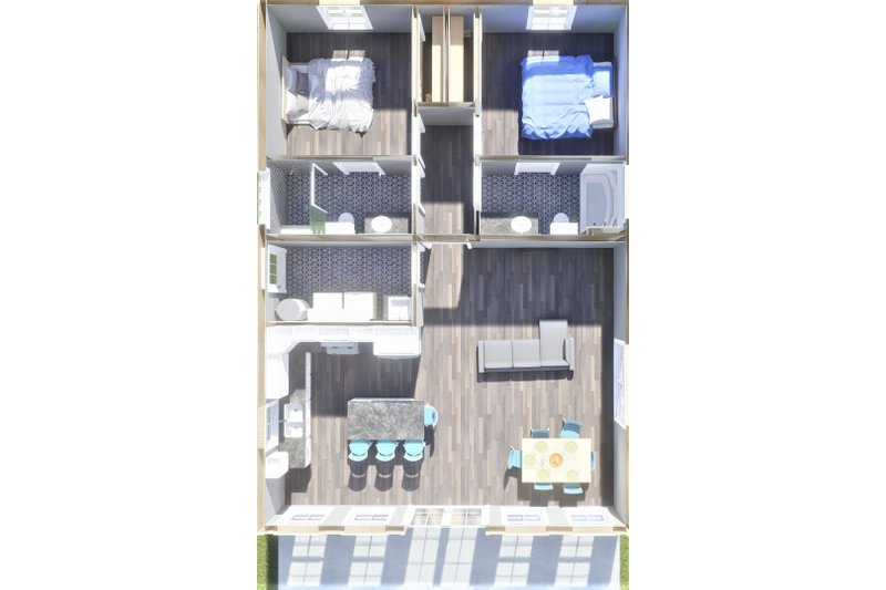 House Blueprint - Floor Plan - Other Floor for Traditional House Plan #44-245 - 2 bed, 2 bath