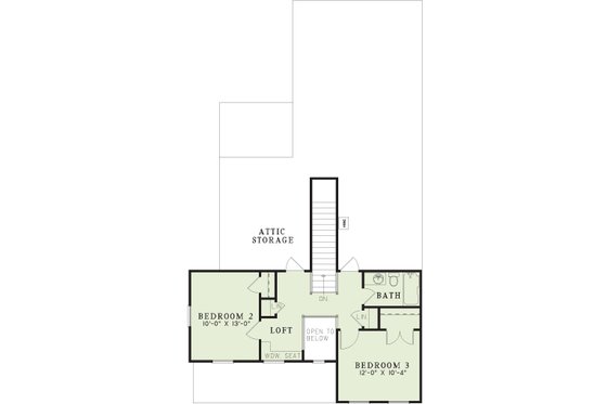 Floor Plan - Upper Floor for Country House Plan #17-2218 - 3 bed, 2 bath