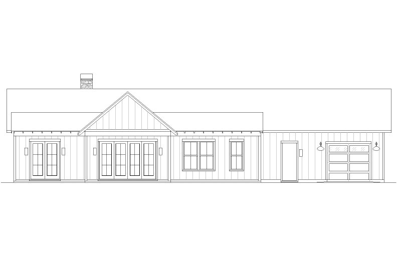 Home Plan - Exterior - Rear Elevation for Ranch House Plan #1105-22 - 3 bed, 2.5 bath