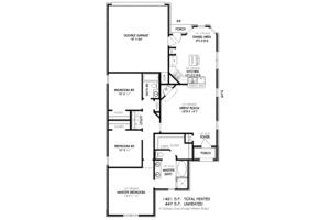 Floor Plan - Main Floor for European House Plan #424-56 - 3 bed, 2 bath
