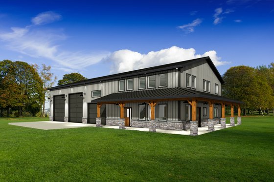 Barndominium with Shop and Three-Car Garage
