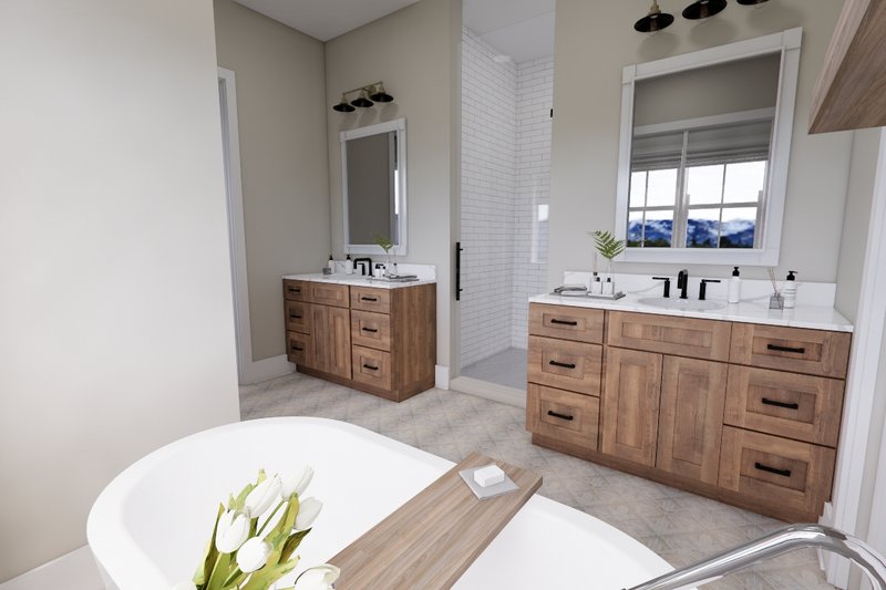 House Blueprint - Interior - Master Bathroom 1 for Farmhouse House Plan #51-1283 - 3 bed, 3.5 bath