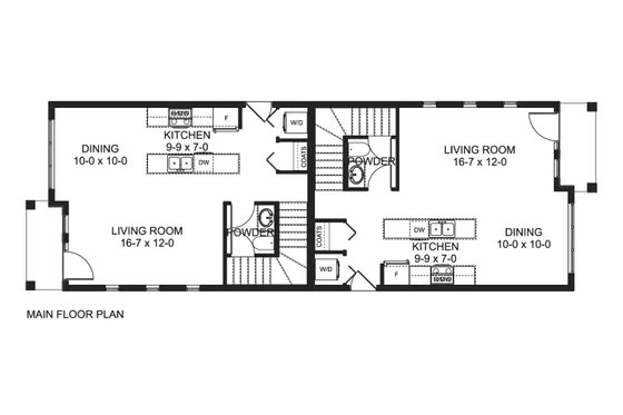 Floor Plan - Main Floor for Contemporary House Plan #126-273 - 3 bed, 1.5 bath