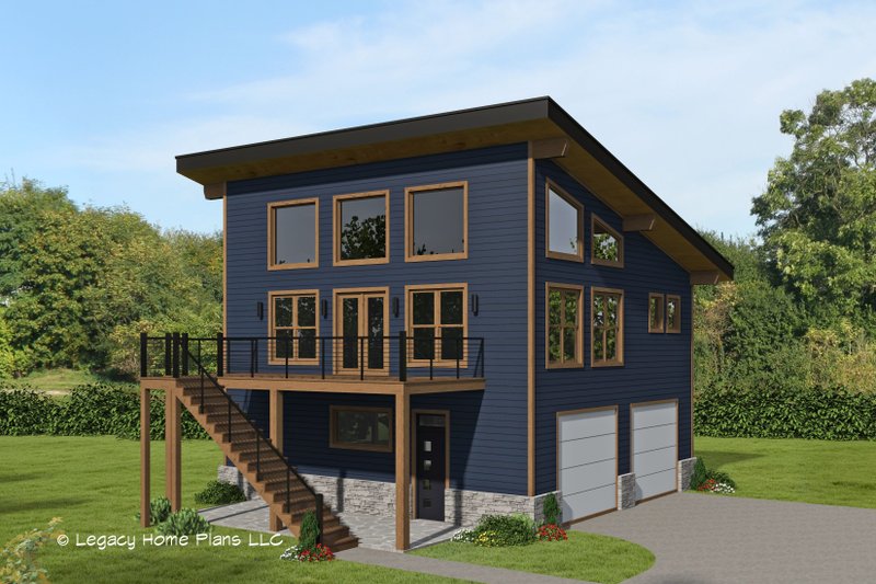 House Blueprint - Contemporary Exterior - Front Elevation Plan #932-715