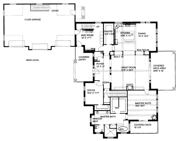 Dream House Plan - Craftsman Floor Plan - Main Floor Plan #117-618