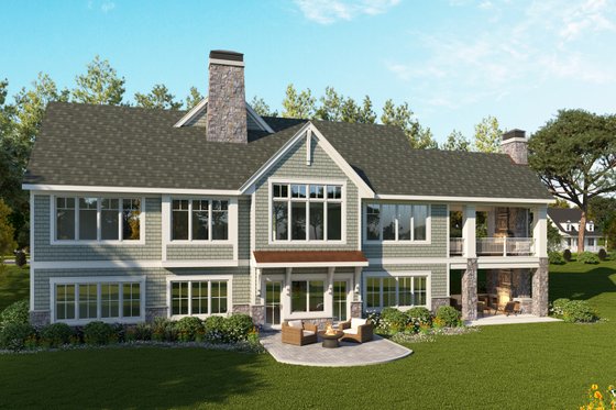 Exterior - Rear Elevation for Traditional House Plan #928-368 - 3 bed, 2.5 bath