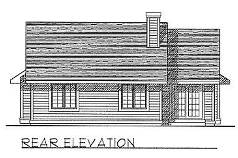 House Plan Design - Exterior - Rear Elevation for Traditional House Plan #70-111 - 3 bed, 2 bath