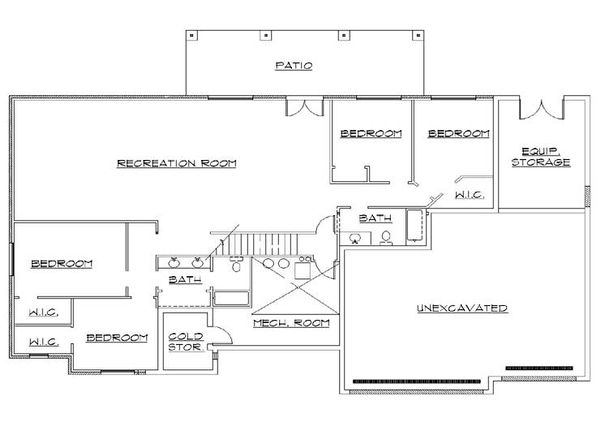 Traditional Floor Plan - Lower Floor Plan #5-268
