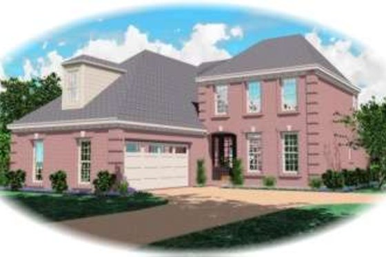 Exterior - Front Elevation for European House Plan #81-823 - 3 bed, 2.5 bath