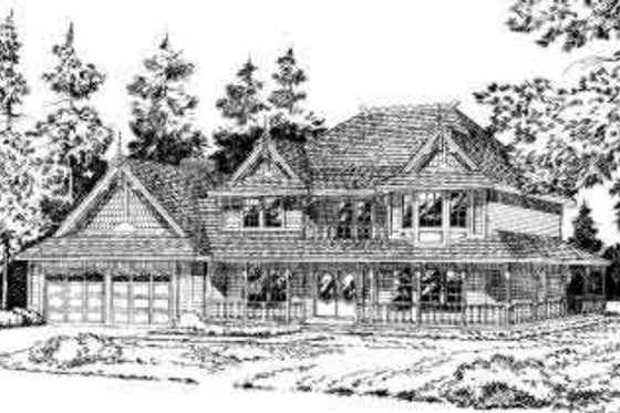 Exterior - Front Elevation for Country House Plan #312-114 - 3 bed, 2.5 bath