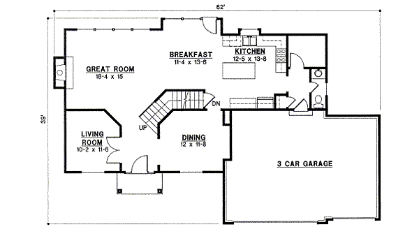 Traditional Style House Plan - 4 Beds 2 Baths 2542 Sq/Ft Plan #67-862 ...