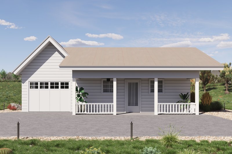 Farmhouse Style House Plan - 1 Beds 1 Baths 624 Sq/Ft Plan #1106-169 Exterior