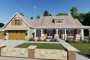 Exterior - Front Elevation 3 for Farmhouse House Plan #1069-19 - 3 bed, 4 bath