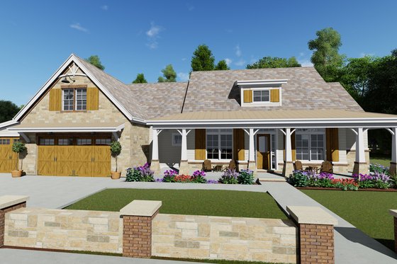 Exterior - Front Elevation 3 for Farmhouse House Plan #1069-19 - 3 bed, 4 bath