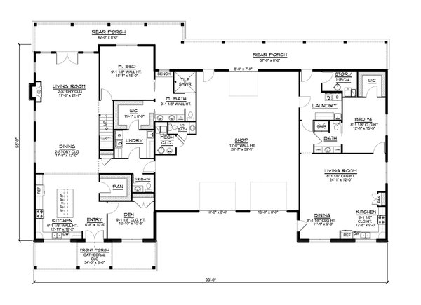 Dream House Plan - Country Floor Plan - Main Floor Plan #1064-243