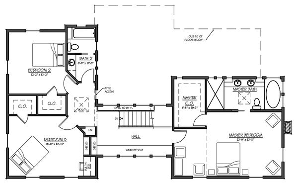 Farmhouse Floor Plan - Upper Floor Plan #485-4
