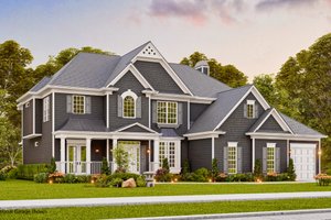 Exterior - Front Elevation 3 for Traditional House Plan #54-324 - 5 bed, 4 bath