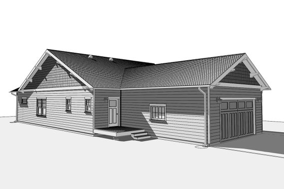 Exterior - Other Elevation 3 for Craftsman House Plan #1099-4 - 3 bed, 2 bath