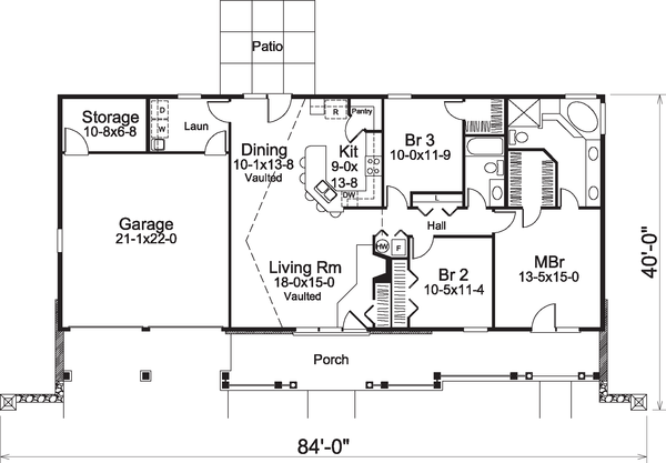 House Design - Floor Plan - Main Floor Plan #57-582