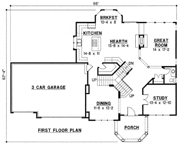 Traditional Floor Plan - Main Floor Plan #67-765