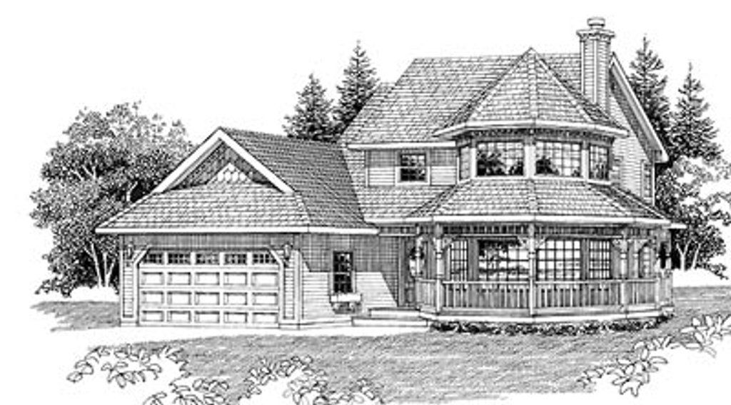 Victorian Style House Plan - 3 Beds 2.5 Baths 2043 Sq/Ft Plan #47-268