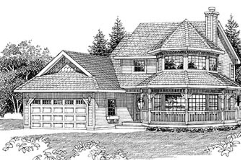 Victorian Style House Plan - 3 Beds 2.5 Baths 2043 Sq/Ft Plan #47-268