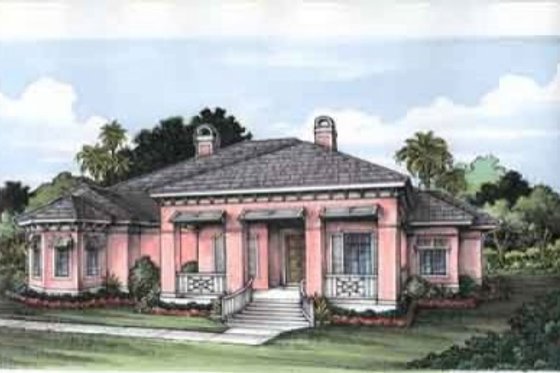 Exterior - Front Elevation for Mediterranean House Plan #115-142 - 3 bed, 5 bath