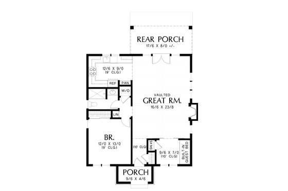 Floor Plan - Main Floor for European House Plan #48-1012 - 1 bed, 1 bath