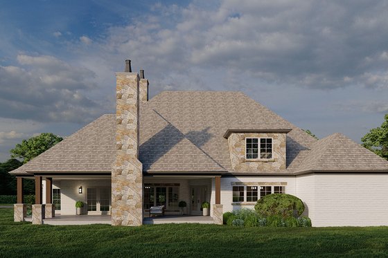 Exterior - Rear Elevation 2 for European House Plan #923-293 - 5 bed, 4 bath
