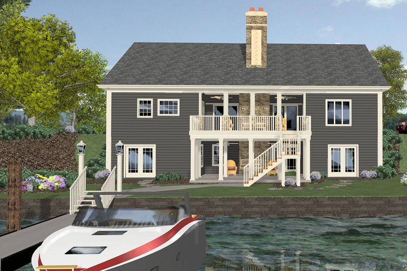 House Blueprint - Exterior - Rear Elevation for Craftsman House Plan #56-726 - 4 bed, 4 bath