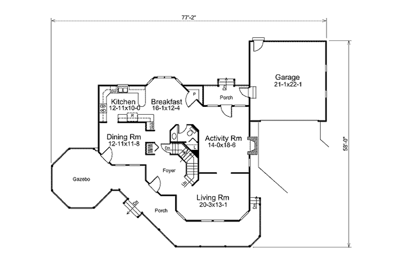 Dream House Plan - Floor Plan - Main Floor for Victorian House Plan #57-547 - 3 bed, 2.5 bath
