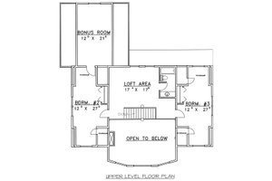 Floor Plan - Upper Floor for Bungalow House Plan #117-546 - 3 bed, 2.5 bath