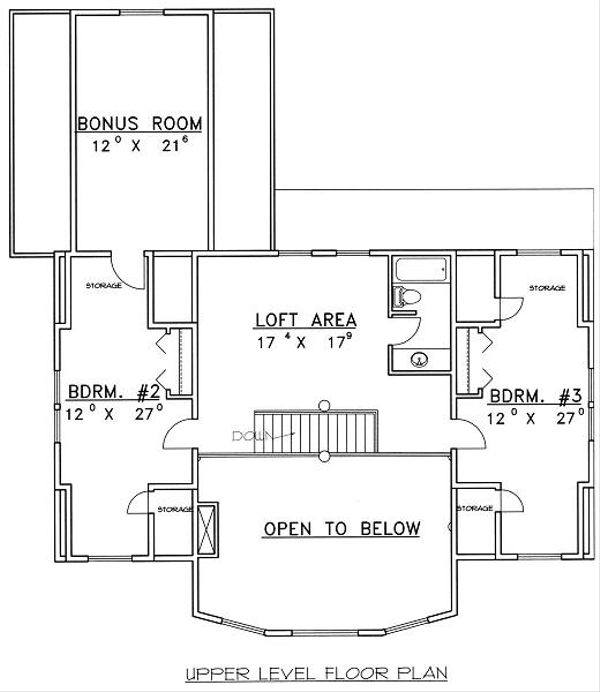 Bungalow Floor Plan - Upper Floor Plan #117-546