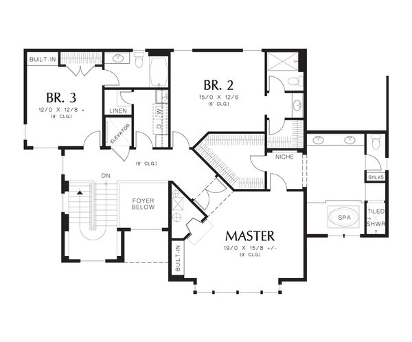Modern Floor Plan - Upper Floor Plan #48-613
