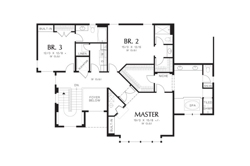 Architectural House Design - Floor Plan - Upper Floor for Modern House Plan #48-613 - 4 bed, 4 bath