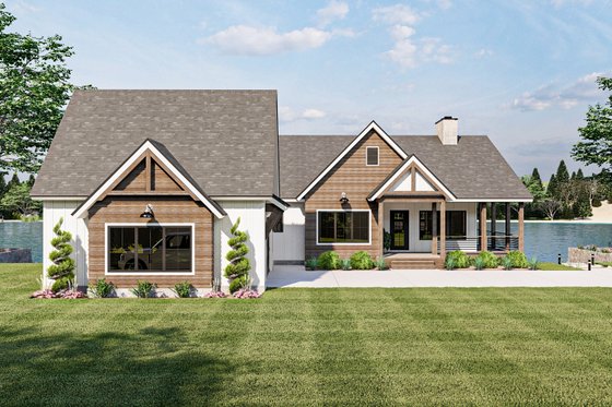 Exterior - Front Elevation 3 for Farmhouse House Plan #455-258 - 2 bed, 2 bath